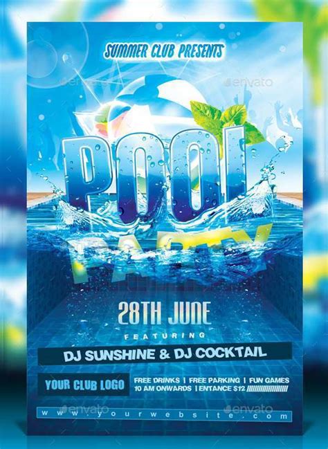30 Customize Our Free Pool Party Flyer Template PSD File For Pool Party