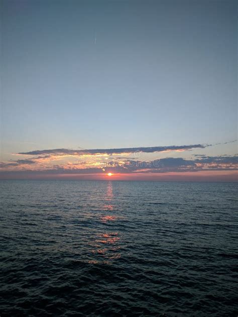 Lake Michigan Morning Sunrise Stock Image Image Of Water Shore