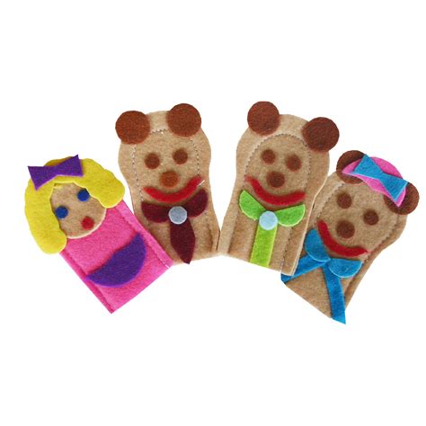 Finger Puppets 4pc Goldilocks And Bears Smile Puzzles And Educational
