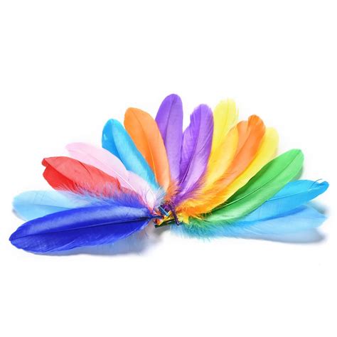 20 Pcs Diy Colorful Decoration Feather Mixed Colored Material Clothing