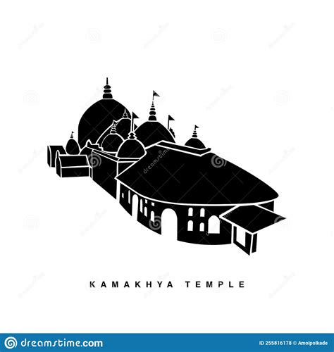 Kamakhya Temple Vector Icon Kamakhya Hindu Mandir Vector Icon Stock