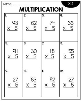 multiplication worksheets  teaching  grade tpt