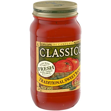 Classico Traditional Sweet Basil Pasta Sauce 24 Oz Jar