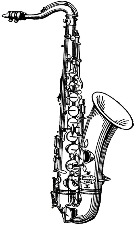 Free Digital Stamp Musical Saxophone Saxophone Art Saxophone