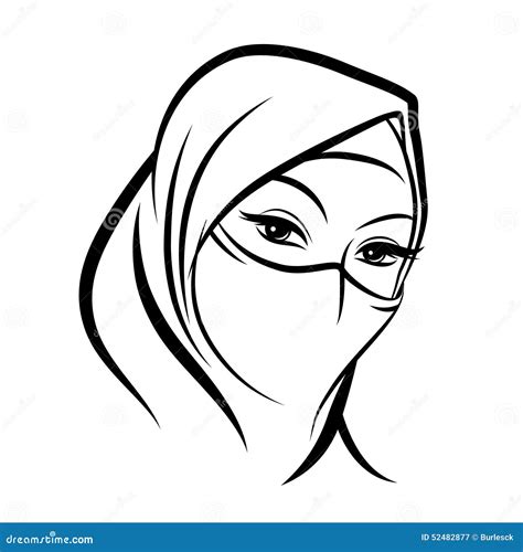 arab muslim woman face stock vector image 52482877