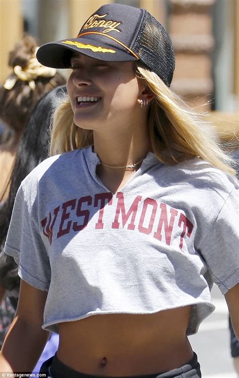 Hailey Baldwin Flashes Her Abs In Revealing Crop Top And Skimpy Shorts