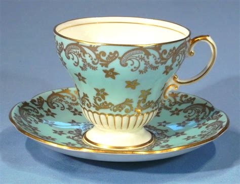 Foley Blue And Gold Vintage Bone China Tea Cup And Saucer