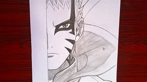 Easy Pencil Sketch How To Draw Naruto Baryon Mode Half Face Step By Step Drawing Tutorial