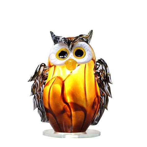 Cool Glass Lamp Big Lamp Glass Owl Etsy