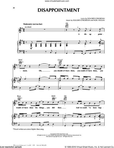 Partitions Numériques De The Cranberries Pour Piano Voix Et Guitare