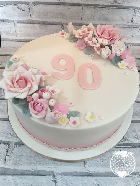 Floral 90th Birthday Cake Grandma Birthday Cakes 90th Birthday Cakes