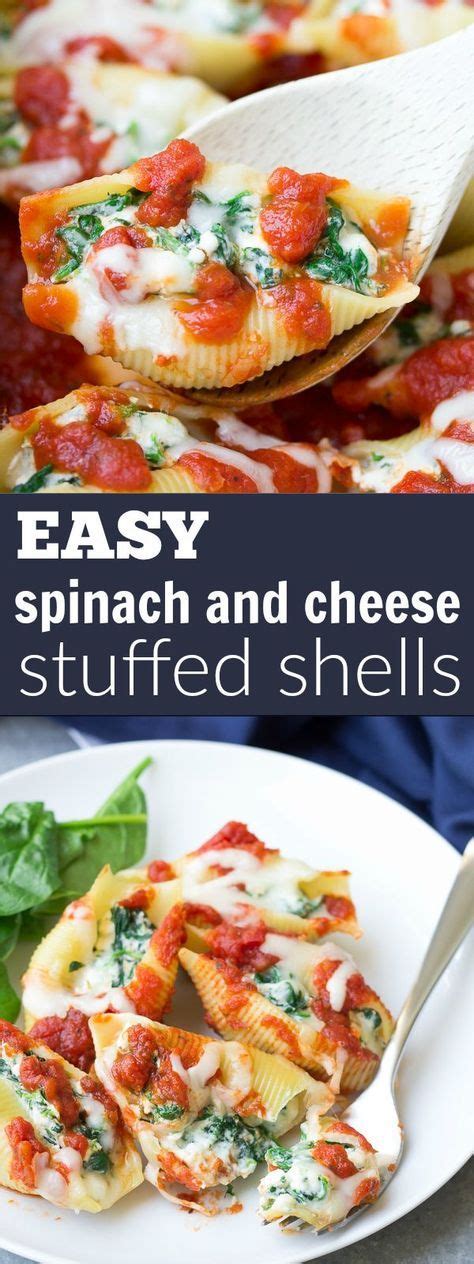 Fill each cooked pasta shell with spinach mixture and arrange. This easy Spinach and Cheese Stuffed Shells recipe is one ...