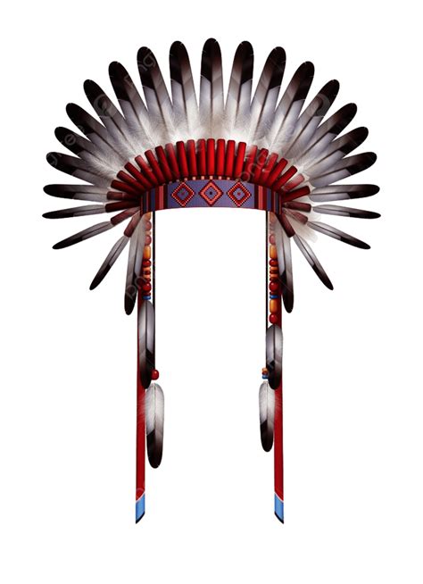 Native American Headdress Clipart Vector Traditional Indian Embroidered Headdress Of Native