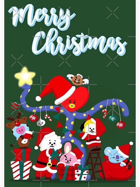 Bt21 Merry Christmas Photographic Print By Marisaurban Redbubble