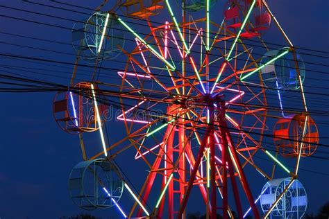 The Color If The Light Bulb On The Ferris Wheel Stock Image Image Of