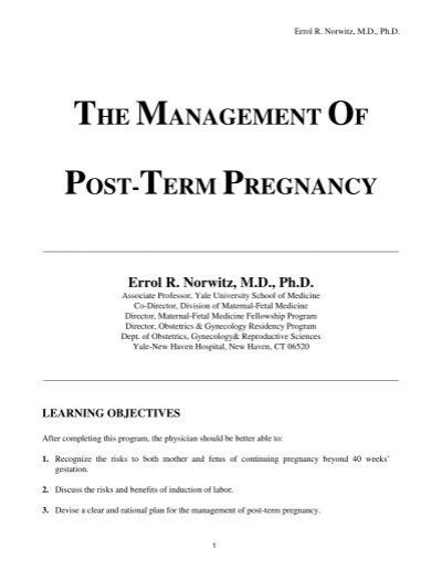 The Management Of Post Term Pregnancy Neogs