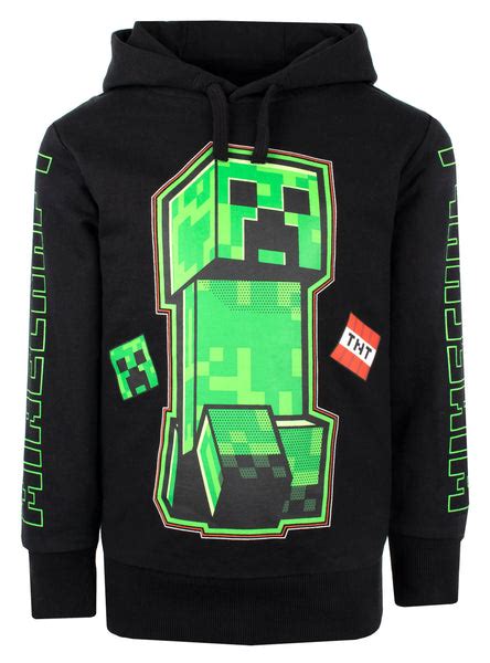 Minecraft Green Creeper Hoodie Black Fringoo