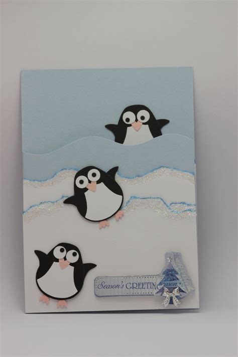 Penguins Christmas Card Handmade Stampin Up Childrens Christmas