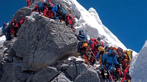 Mount Everest Picture Of Bottleneck As Climbers Queue Up To Tackle