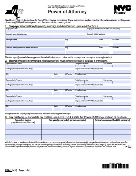 New York Power Of Attorney Forms Pdf Word Downloads