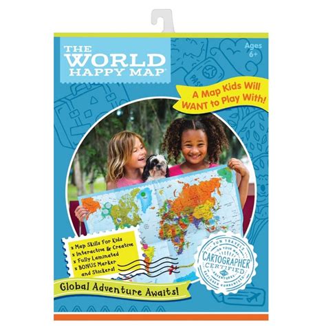 Buy World Happy Map Educational Laminated World Map 34” X 22” Easy