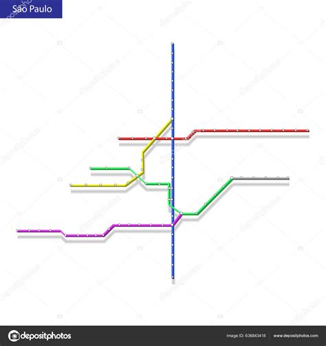 Mapa Isom Trico Del Metro Sao Paulo Plantilla Del Plan Transporte Stock