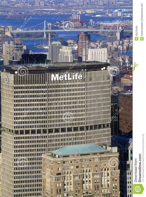 Manhattan Skyline Featuring The Met Life Building New York City Ny