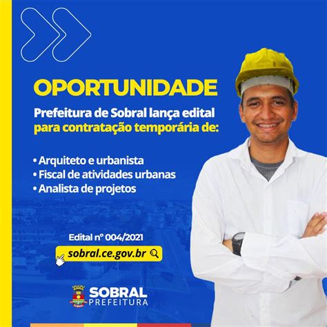 Prefeitura de Sobral Prefeitura de Sobral lança edital para contratação temporária de
