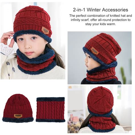Kids Winter Hat Vbiger 2 Piecesset Kids Winter Knitted Hat Set Girls