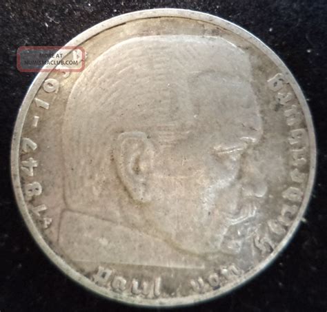 1938 German Third Reich Silver 2 Mark Nazi Coin 3