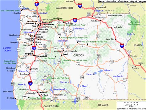 Oregon State Road Map
