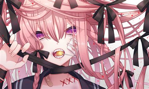 Download 2500x1511 Anime Girl Yandere Lollipop Pink