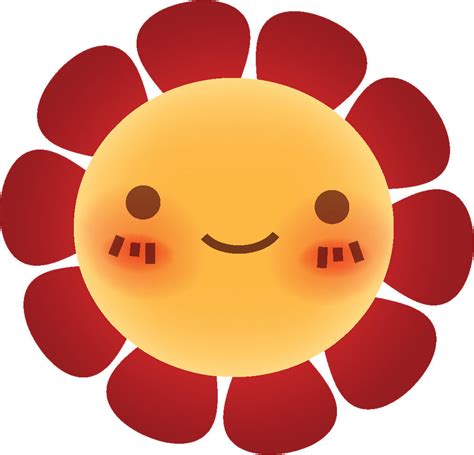 Cute Blushing Flower Cartoon Emoji 5 Vinyl Decal Sticker Shinobi