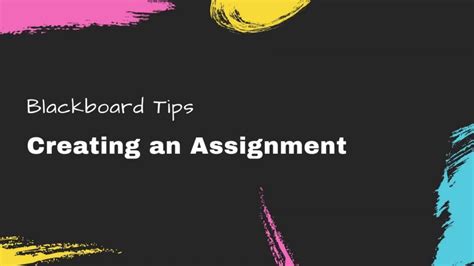 Creating An Assignment In Blackboard YouTube