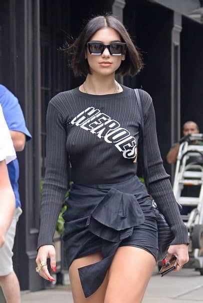 Dua Lipa Braless Hard Nipples While Out In New York City
