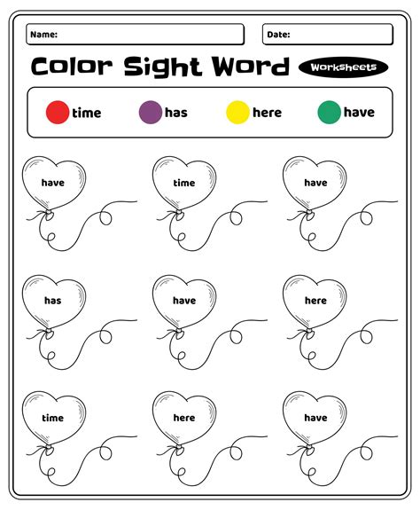 4 Best Images Of Color Word Printable Worksheets Kindergarten Color