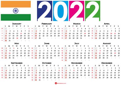 2022 Calendar With Indian Holidays Pdf