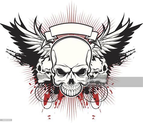 Three Skull Wings High Res Vector Graphic Getty Images