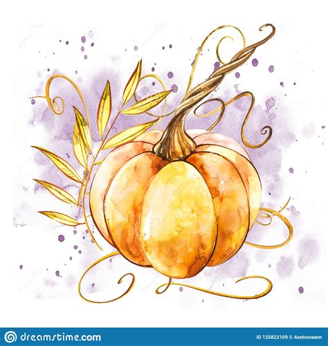 Now that it is time to start decorating for the autumn season, these pumpkin paintings are sure to delight! Pumpkin. Hand Drawn Watercolor Painting On White ...
