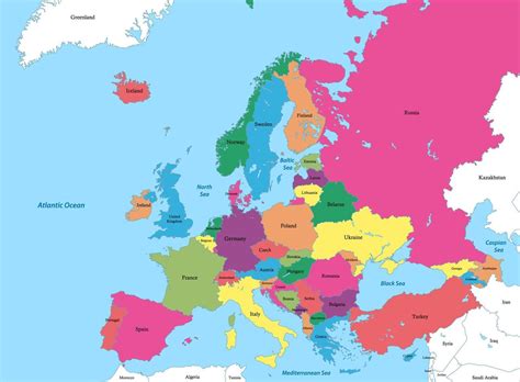 Pol Tico Mapa De Europa Con Fronteras Vector En Vecteezy