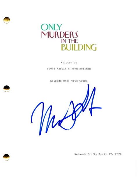 Martin Short Signed Autograph Only Murders In The Building Full Pilot Script Opens In A New