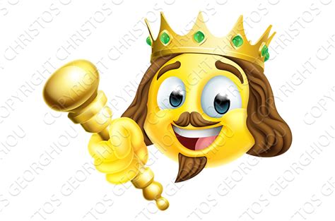 King Emoticon Emoji Face Gold Crown People Illustrations ~ Creative