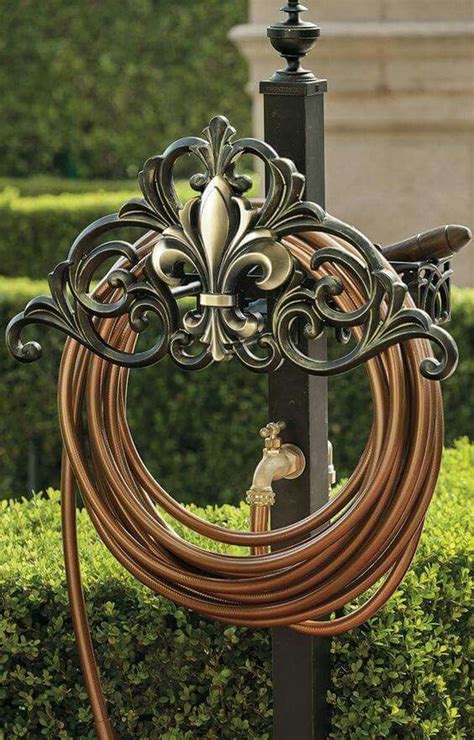 Forged Iron Hose Reel Garden Hose Holder Iron Decor Tuscan Decorating