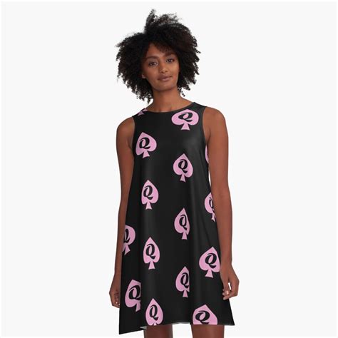 Queen Of Spades Pink And Black A Line Dress For Sale By Qcult