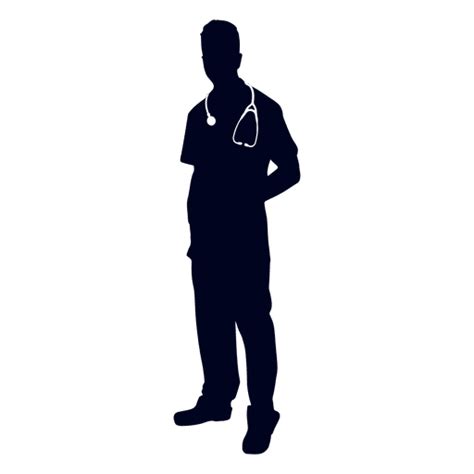 Doctor Wearing Stethoscope Silhouette Transparent Png Svg Vector File