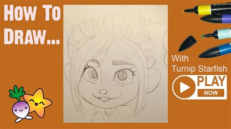How To Draw Wreck It Ralphs Vanellope Youtube
