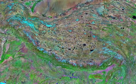 Himalaya Mountain Range Satellite Image Map