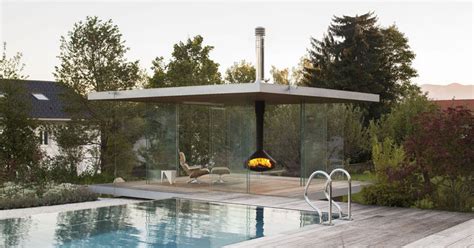 This Modern Pool House Is Surrounded By Glass