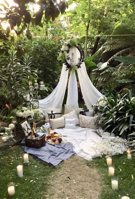 A Beautiful Styled Romantic Picnic For Two In A Secret Garden Setting