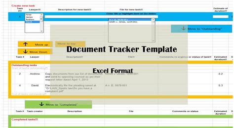 Project Document Tracker Excel Template Portfolio Dashboard